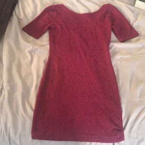 Rose texture print burgundy bodycon dress